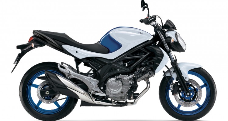 Suzuki Gladius 2016 2015 Suzuki Gladius 650 White Blue Right Side Profile 750x400