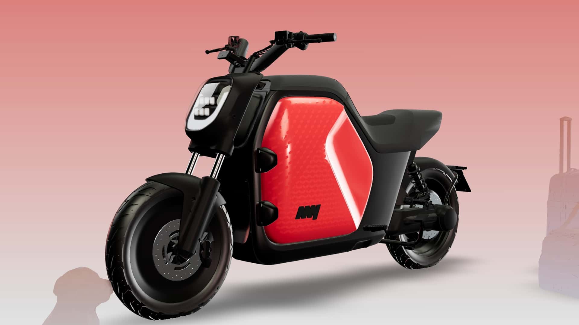 Дигитален приказ на модуларниот електричен мотоцикл LUV1 од ANY Mobility